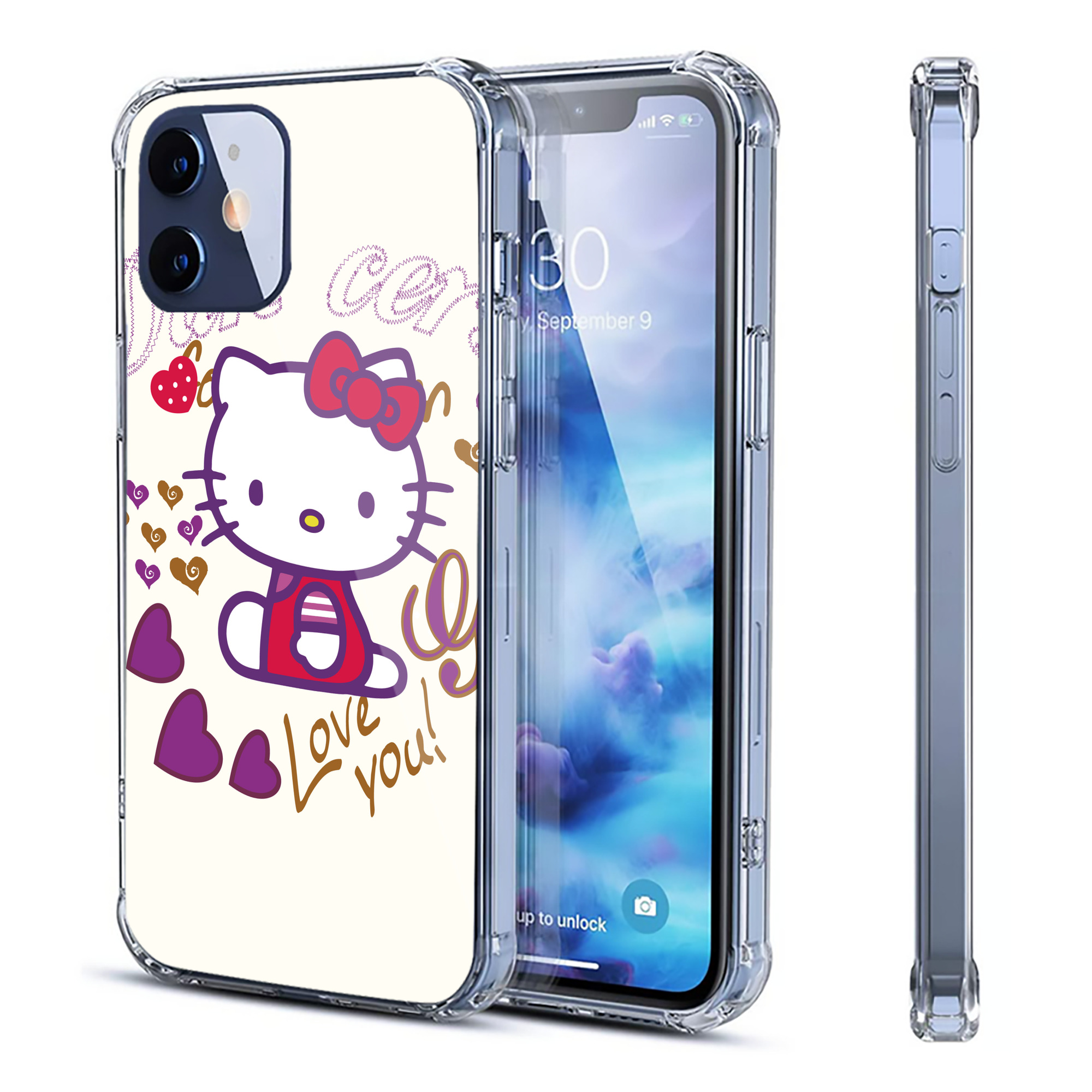 （画像用） Hello Kitty ハローキティ 【iPhone 12シリーズ対応】透明スマホケース（クリアソフトケース）
